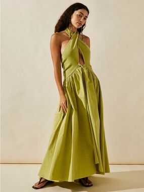 Free People White Strapless Halter Maxi Dress